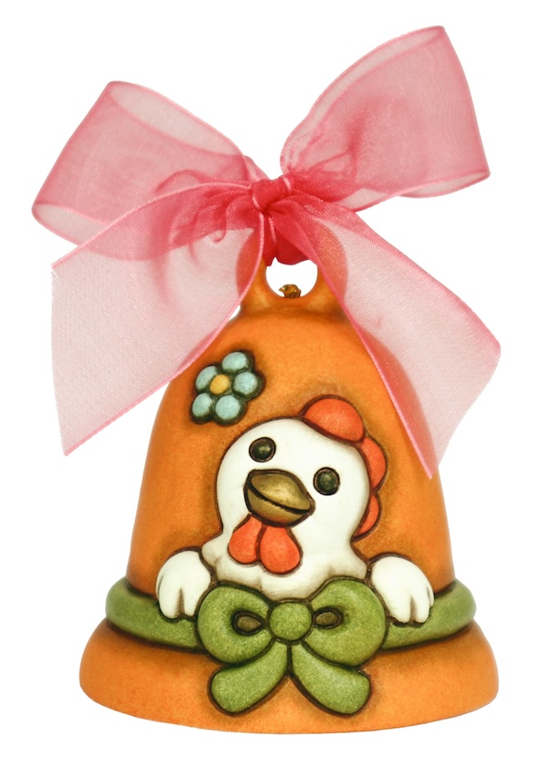 Campanella arancione Limited Edition in ceramica Sorprese di Pasqua. Misura Ø 7 x H 8 cm. Prezzo 24,90 euro.